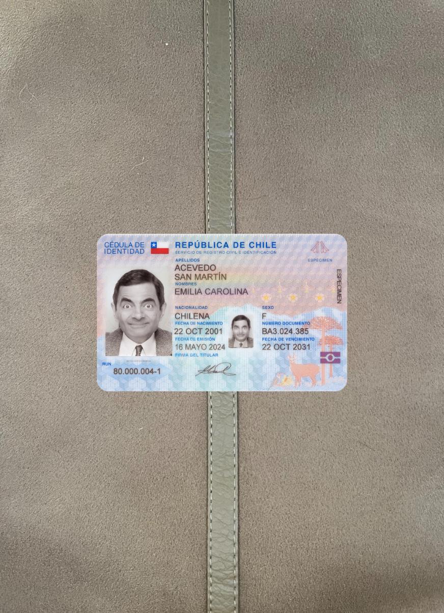 Printable Chile ID card 2024 present photolook sample